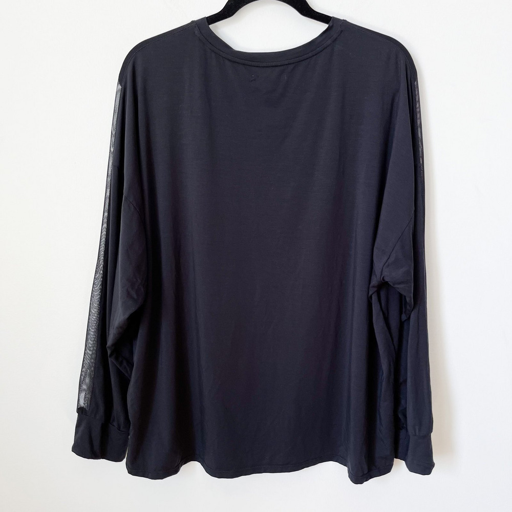Honeylove BlissWear Long Sleeve Top Mesh Soft Breathable High-Low Women XL Black - Picture 7 of 12